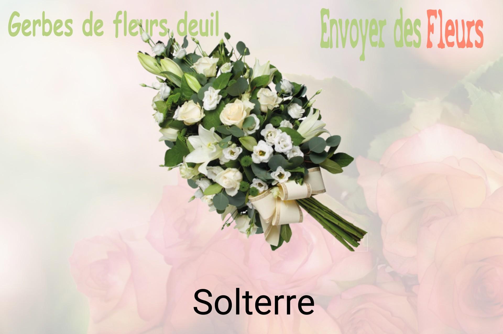 Gerbe de fleurs de deuil livrée à Solterre